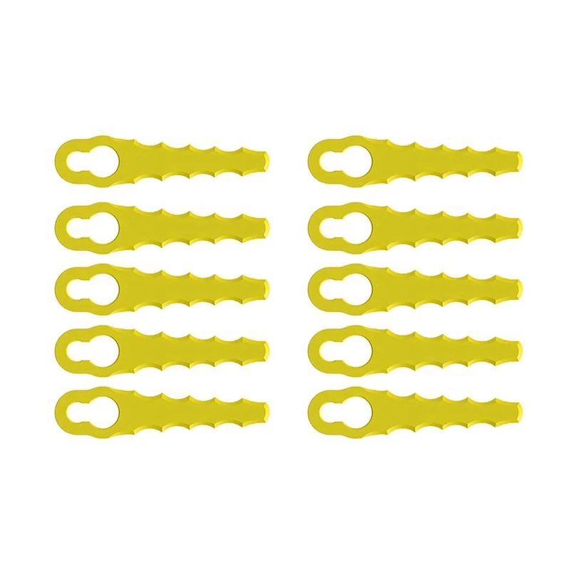 ABSF 10Pcs Plastic Blades For Serrated Double Blade Heads - Suitable For Rac155 And Rac157-Rac158 Edge Trimmers And Blade