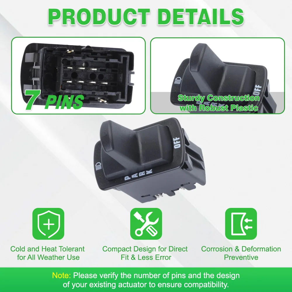 مفتاح تحكم عالي الشعاع أسود لشاحنة كينوورث T2000 1997 1998 1999 2010 901-54027 Pins P27100211PKG