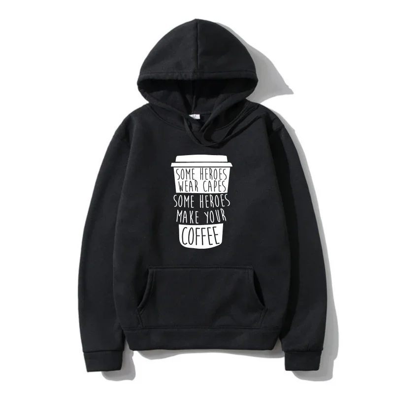 Some Heroes Make Coffee Outerwear - Barista Waiter Cafe Birthday Christmas Gif Men's Casual Outerwear Custom Warm Long Sleeve