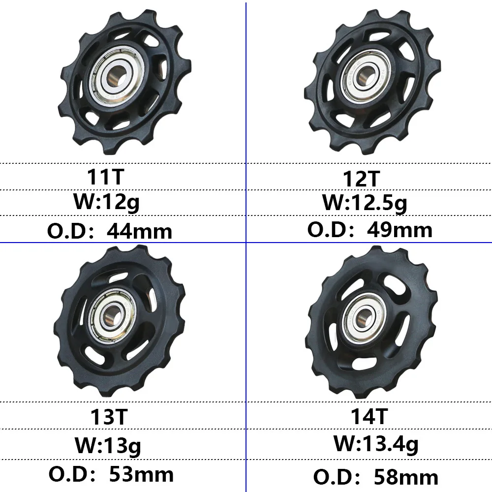 11T 12T 13T 14T Bearing MTB Bicycle Rear Guide Wheel Road Bike Jockey Rear Derailleur Pulley Roller Repair Kit Bike Accessories