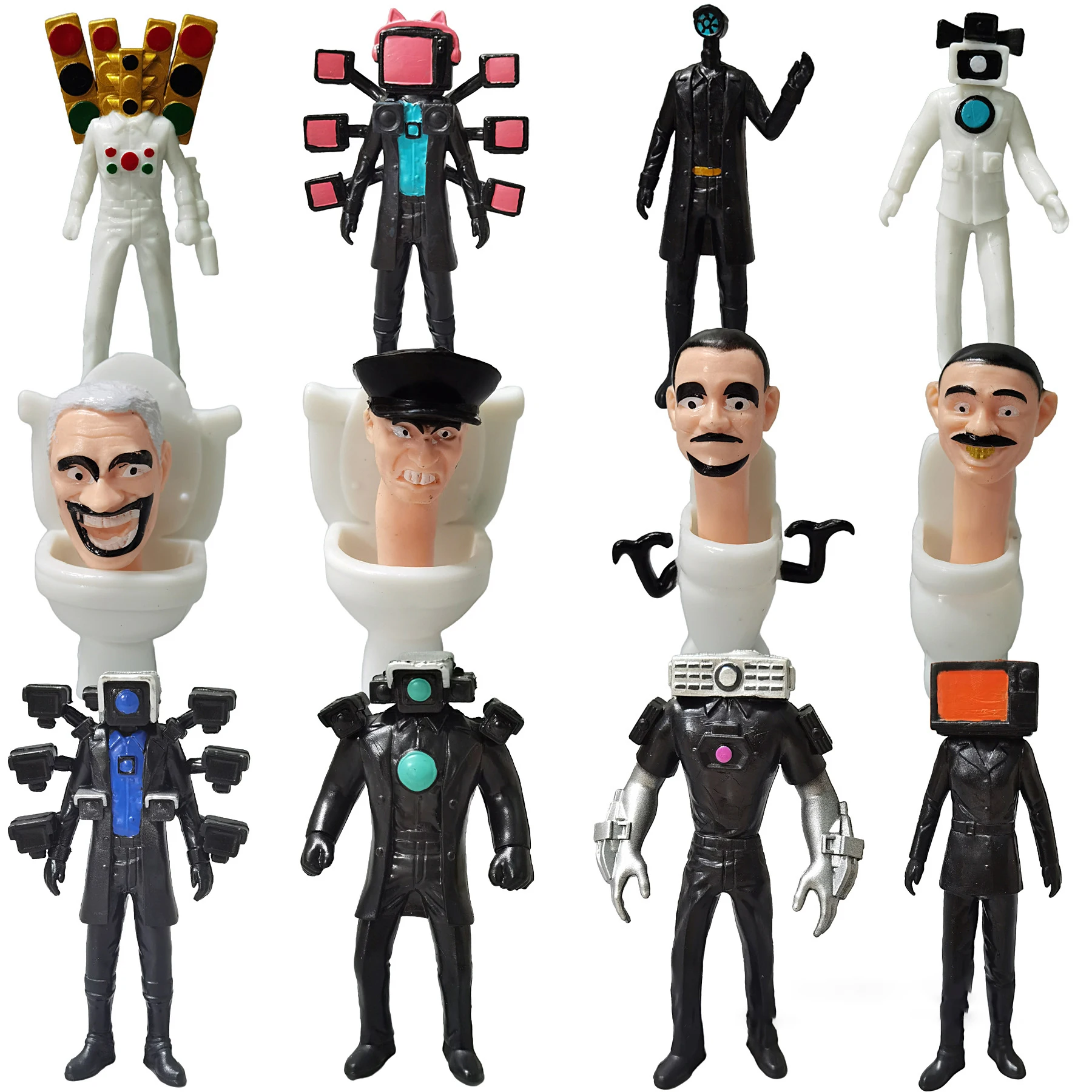 New 12Pcs/Set Skibidi Toilet Action Figure Doll Game Figure Kid Toys Monitor Toilet Man Cake Halloween Christmas Gifts