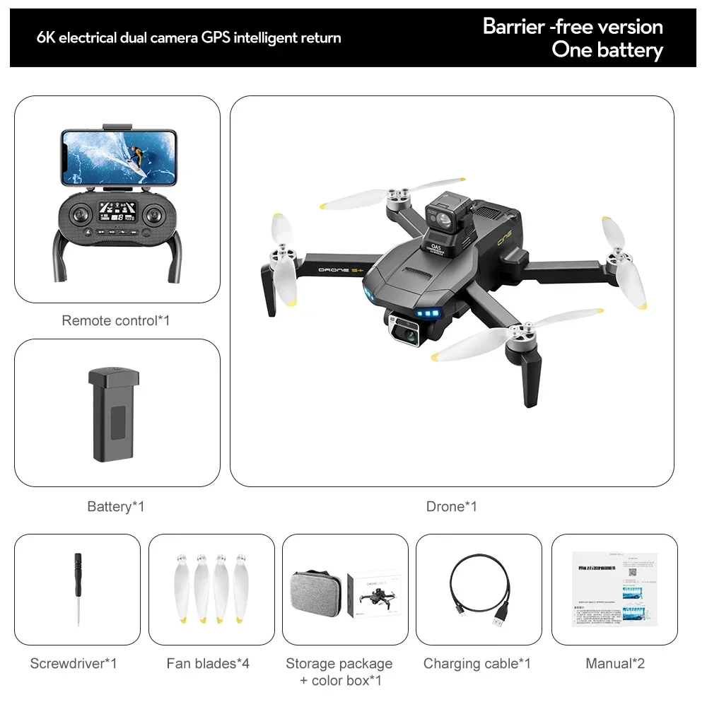 Nieuwe GPS Drone met 6K HD Camera Obstakelvermijding RC Dron WiFi FPV Borstelloze Opvouwbare RC Quadcopter Speelgoed Geschenken 4DRC