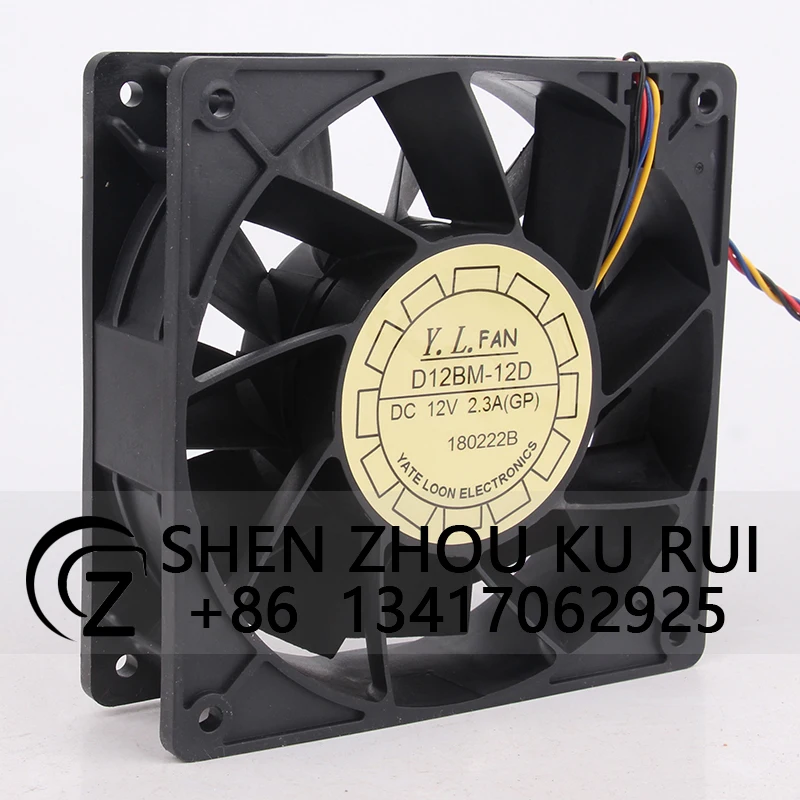 Case Fan for Yuelun/Y.L.FAN D12BM-12D 12V 2.3A 120X120X38MM 12CM 12038 Large Airflow Cooling Fan