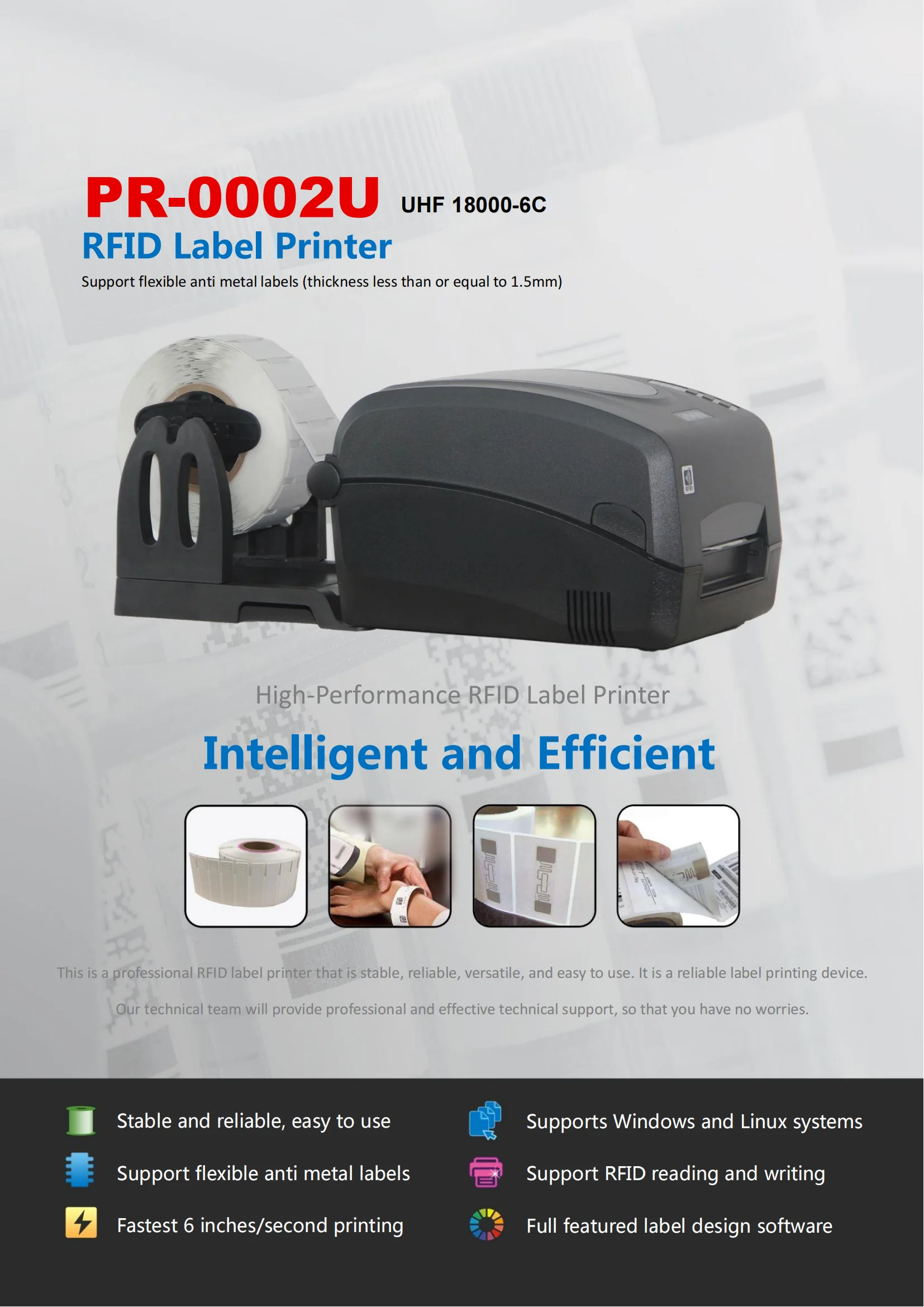 Label Printers with 6 IPS Speed and 300DPI Resolution Thermal Transfer Ribbon for Encoding and Printing in Stock