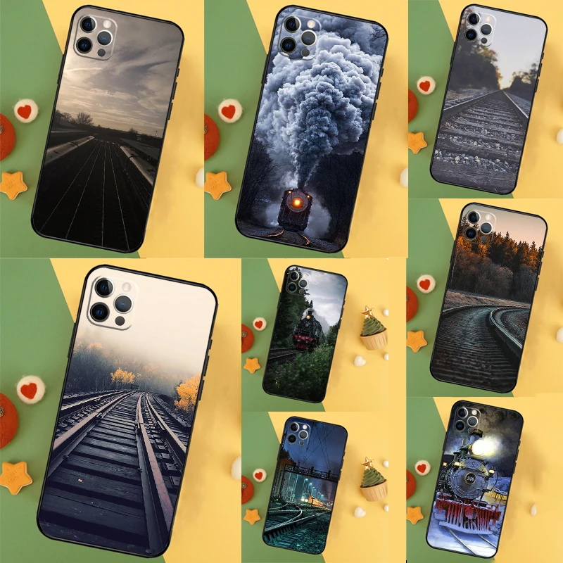 Train Rail Sunlight Funda For iPhone 11 12 13 14 16 15 Pro Max Mini XS Max X XR SE2 7 8 14 16 15 Plus Phone Case