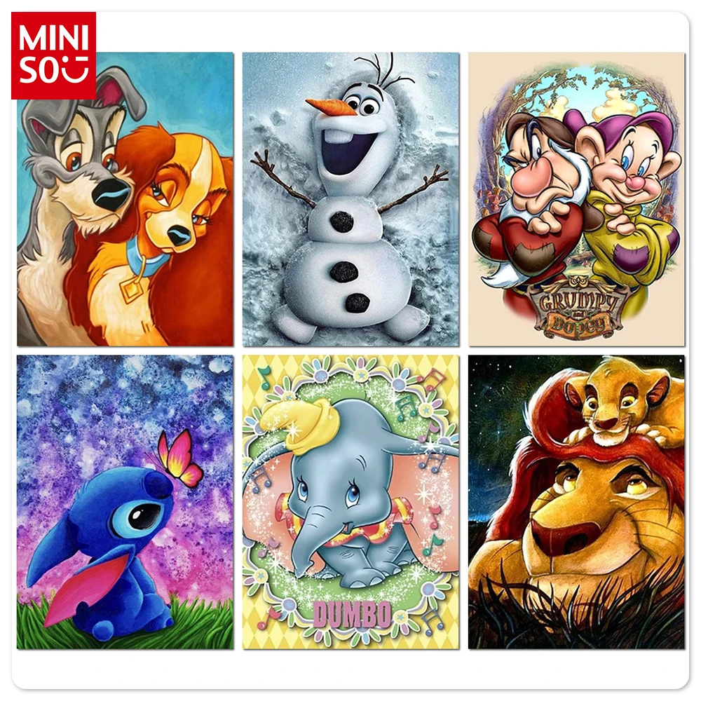 MINISO Diamond Painting Cartoon Lilo Stitch Cheshire Cat Elsa Yoda Mosaic Embroidery Diy Rhinestones Children\'s Room Decor Gift