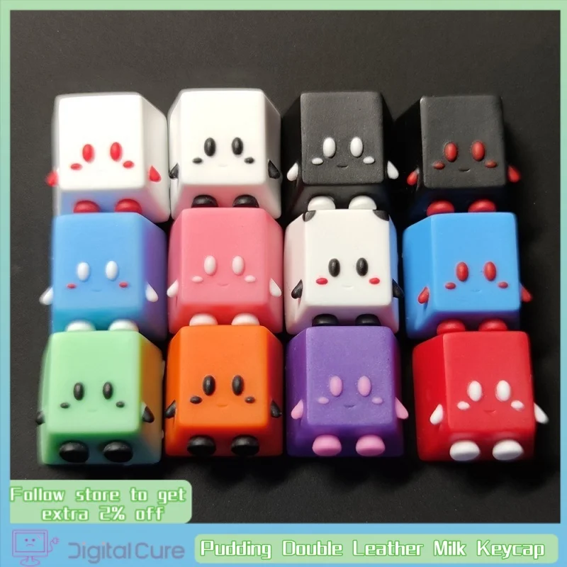 

Pudding Double Leather Milk Keycaps Cute Resin Personalized Transparent Supplement Cherry Highly Mechanical Keyboard Keycap