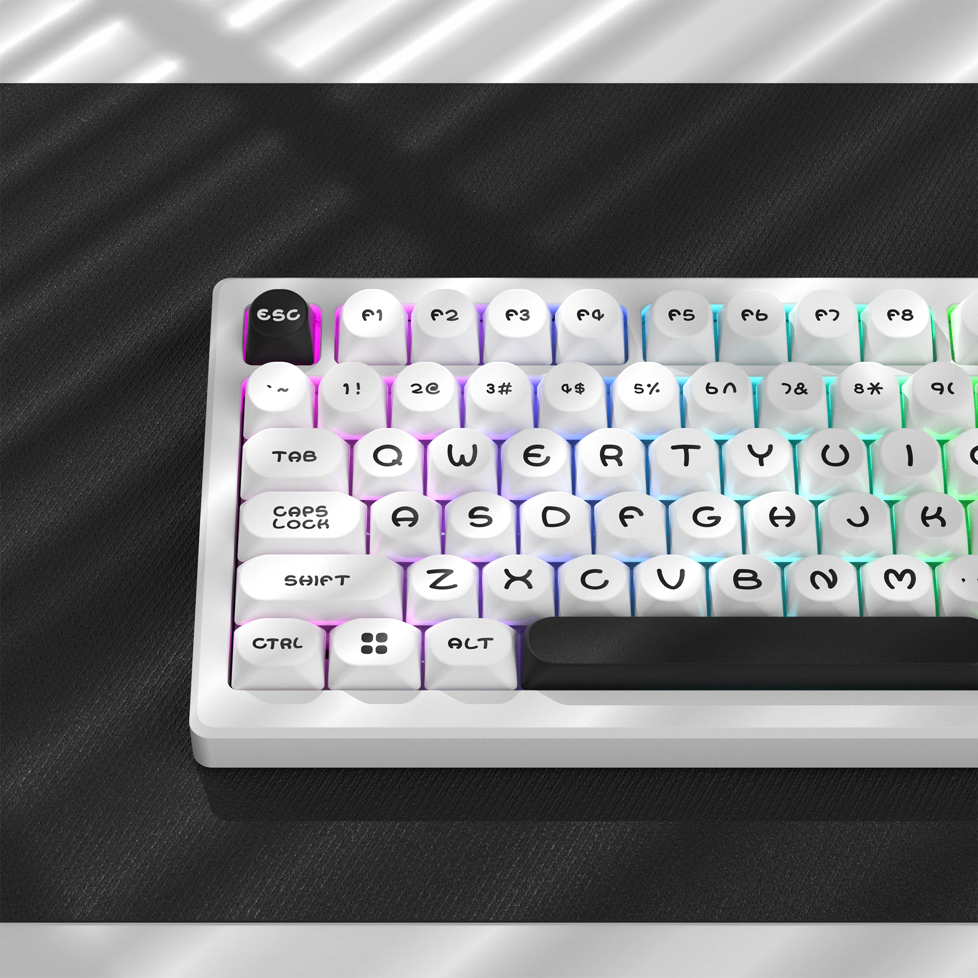 Double Shot PBT Keycap para Jogos Mecânicos, Perfil MOA, Keycaps Teclado, Cherry Gateron, Switches MX, BOW WOB, 130 Chaves