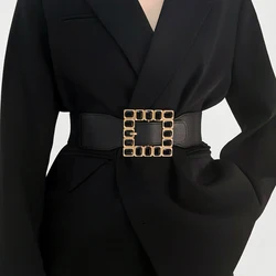 Trend classic New Fashion Style Buckle Elastic Wide Belt Wide Cummerbund Strap Belt Waist Female Women Accessories
