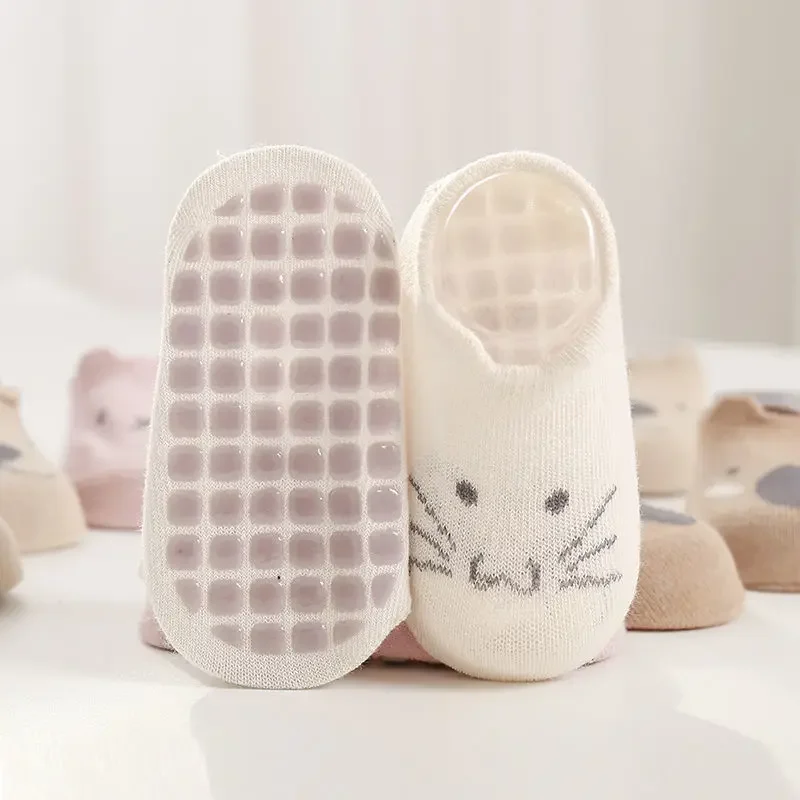 1 Pairs Infant Baby Slipper Socks Cartoon Sock Panel for Toddler Baby Spring Summer Thin Non-slip Sole Floor Sock for Kids