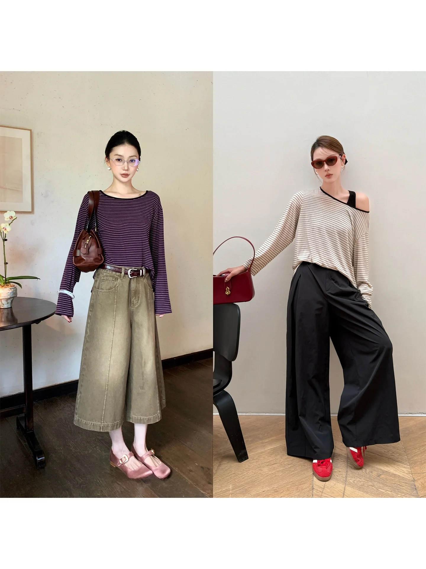 

Original Summer Long Sve T-irt Women's Loose oulder Angle irt Silk Wool Stripe Casual Sle UV Protection Breathable