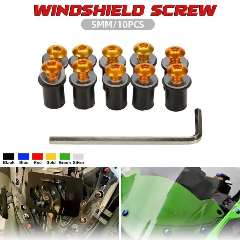 Für HONDA Hornet CB599 CB600 CBF600 Hornet CB900 CBF900 10PCS Motorrad Windschutzscheibe Schrauben Verkleidung Halterungen Windschutzscheibe Schrauben
