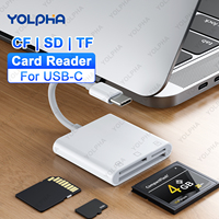 3in1 USBC Card Reader for CF SD TF MicroSD Memory Card Adapter TypeC OTG Adapter Converter for iPhone15 Mac iPad Drone Camera