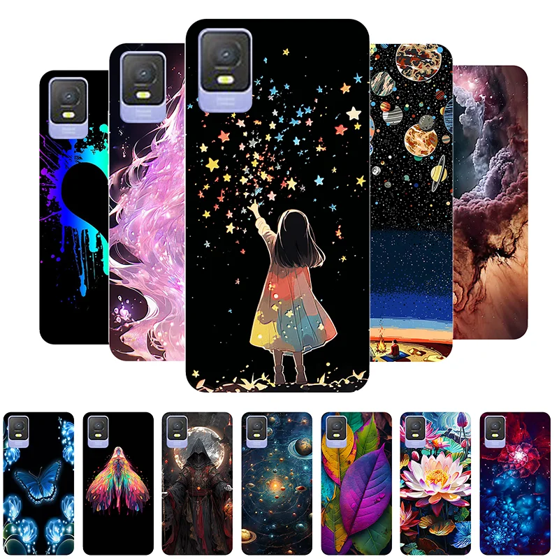 

Case For TCL 403 Cover TCL 403 T431D Case Silicone Soft Fashion Girl Flower Back Cover for TCL403 Phone Case