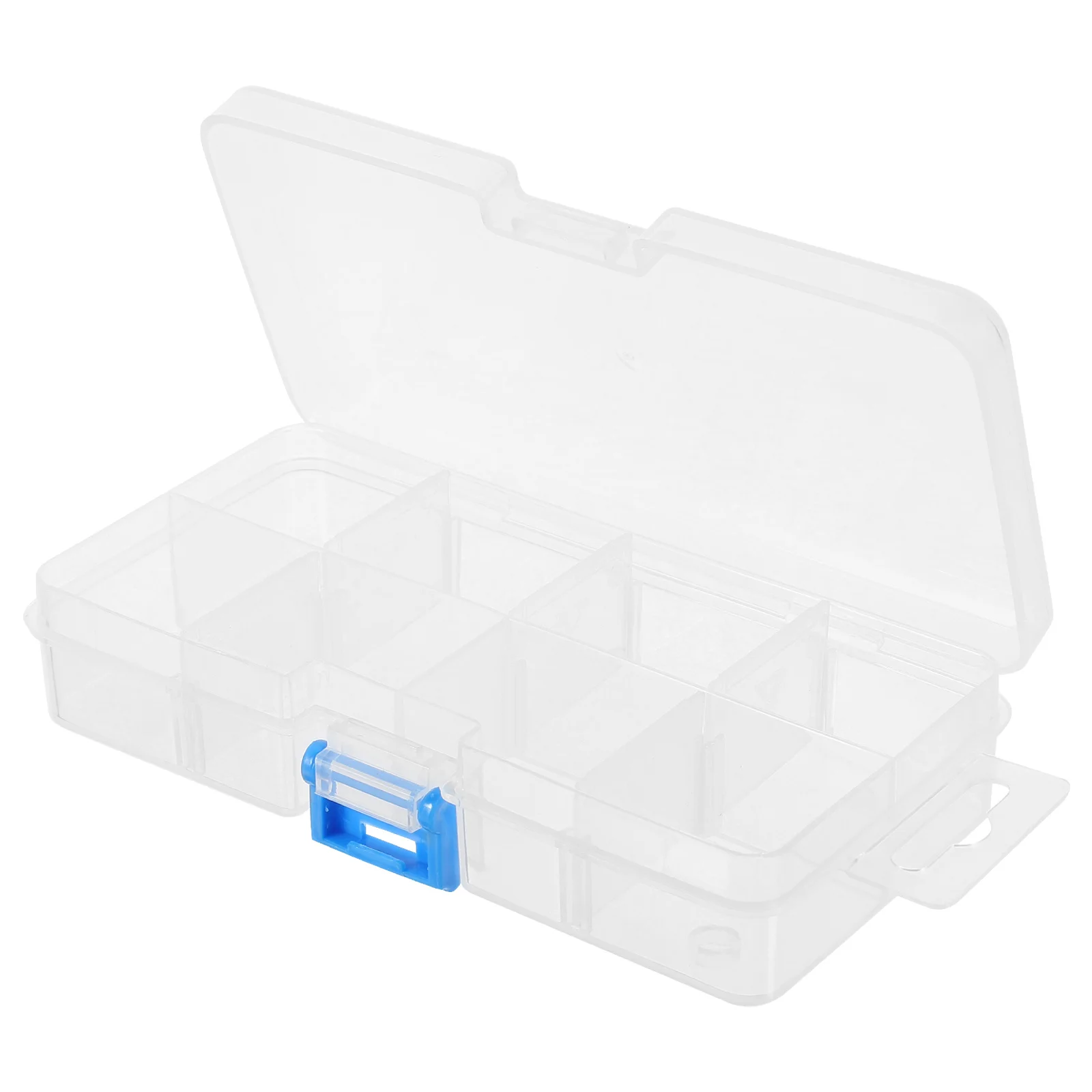 Caja de joyería transparente, estuche de almacenamiento de herramientas para uñas, 8 ranuras, organizador de escritorio a prueba de polvo, soporte de exhibición de maquillaje