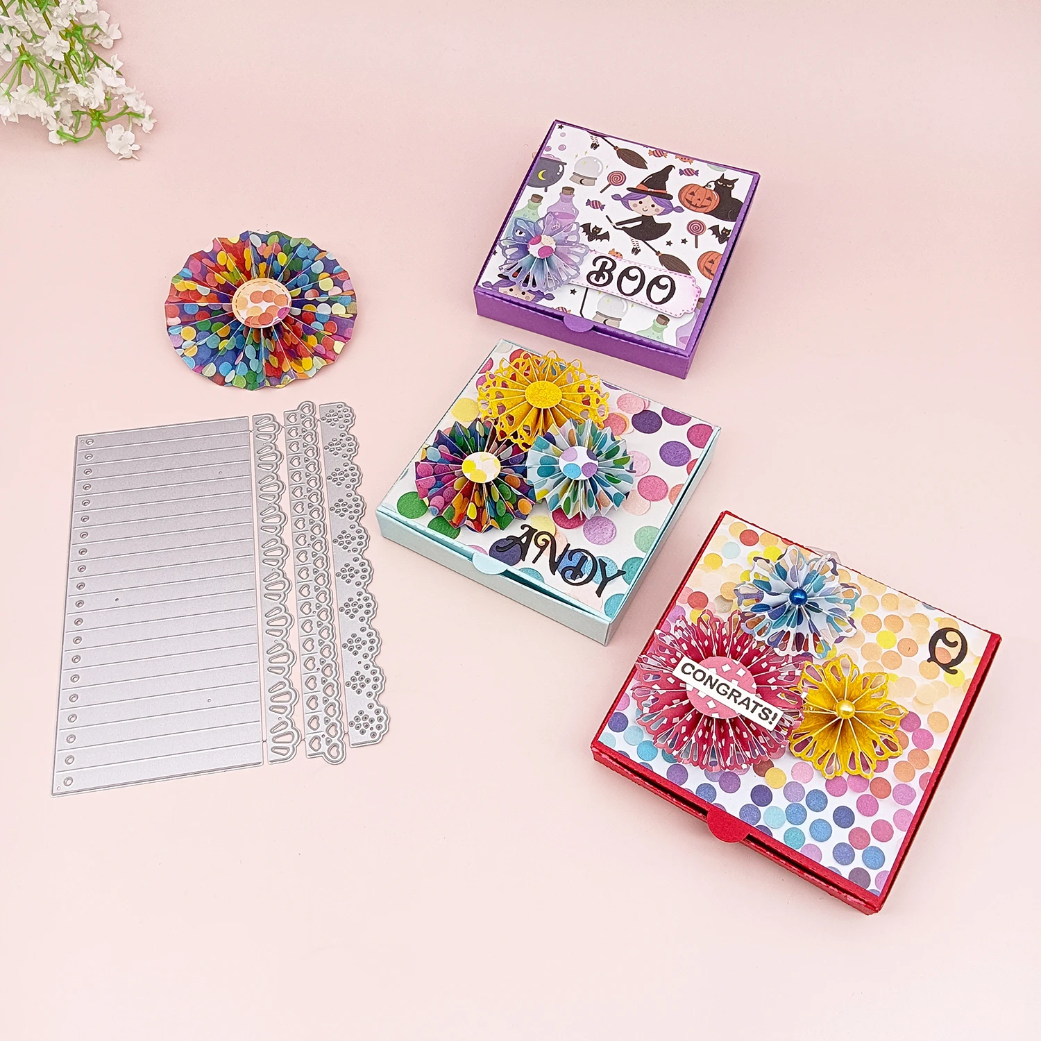 Alinacutle Metal Cutting Die Cut Rosette Lace Border Christmas Scrapbook Paper Craft Album Handmade Card Template Die Cutting