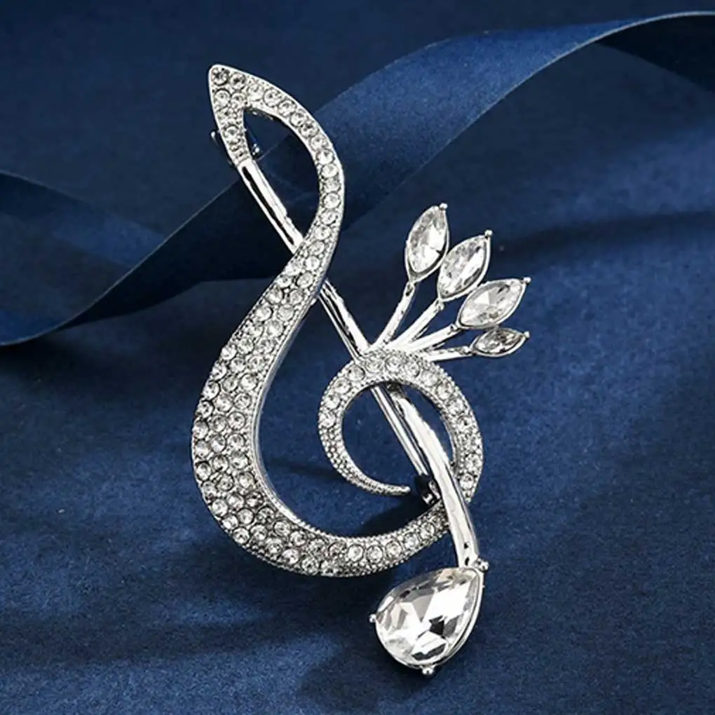 Women Brooch Pin Rhinestone Alloy Breastpin Overcoat Jewelry Ornaments