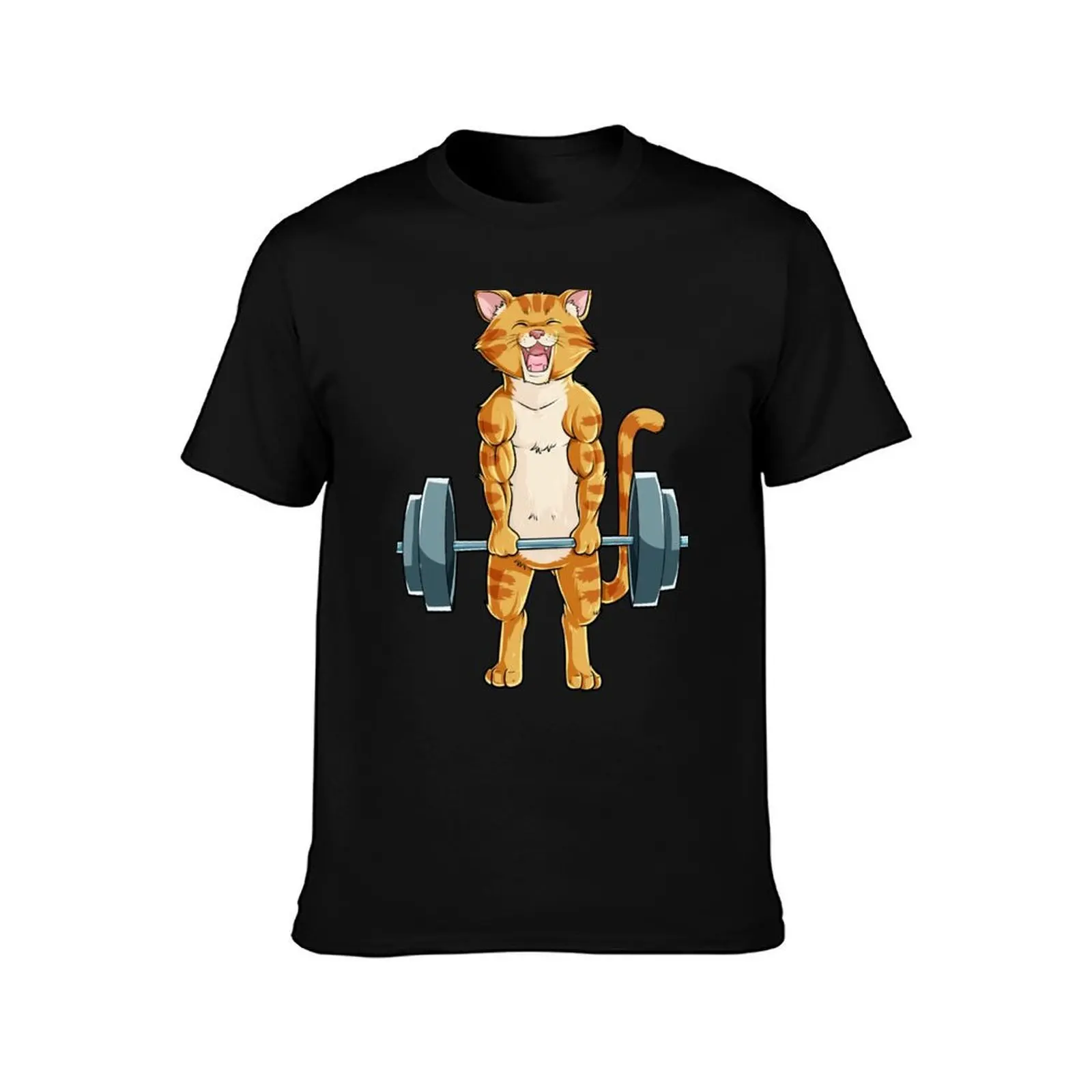 Cat Deadlift Powerlifting T Shirt Fitness Gym Lifting Weights Tee Gifts T-Shirt Christmas Casual Tee Shirt T-Shirt