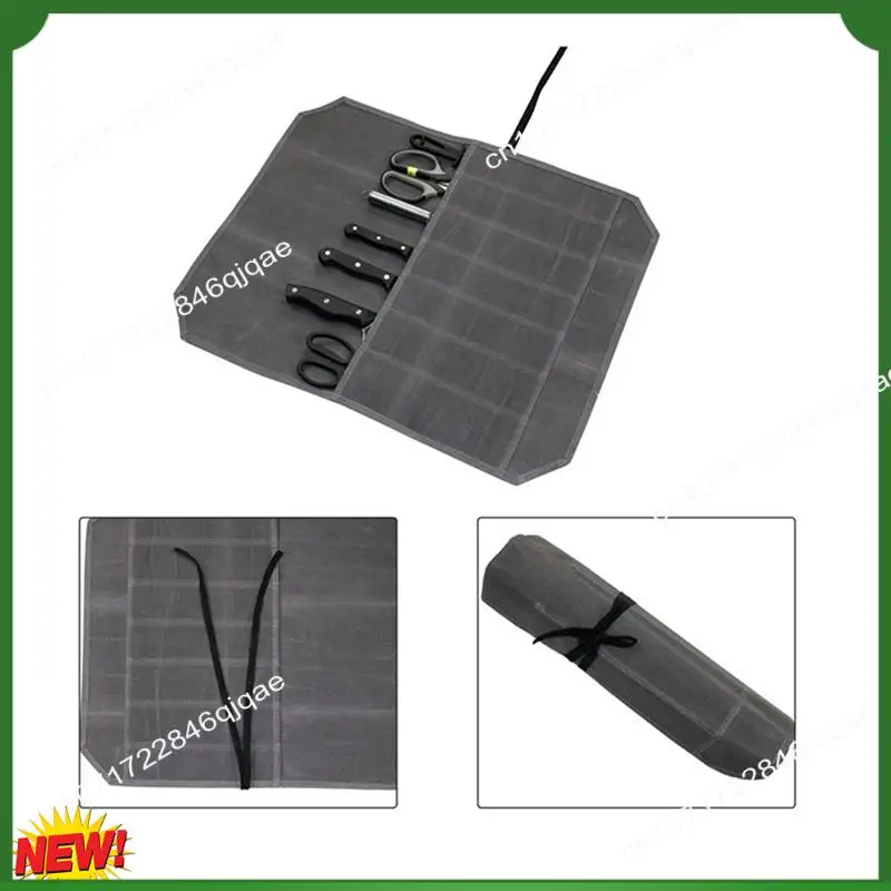 

A48I чехол для рулона ножа, держатель для ножей, вощеная парусиновая защита для столовых приборов, домашняя кухня, кухонный инструмент и посуда, упаковка, сумка для рулона