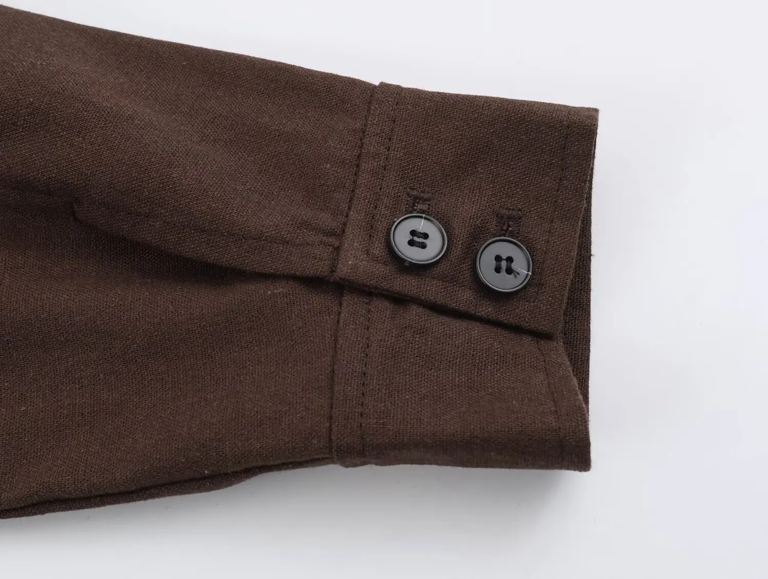 KONDALA Damen Vintage Casual Braune Jacke mit Asymmetrischen Knöpfen Elegante Pendlerjacke Mantel 2026 Frühling Trendige Schicke Damenjacke – Detail 10