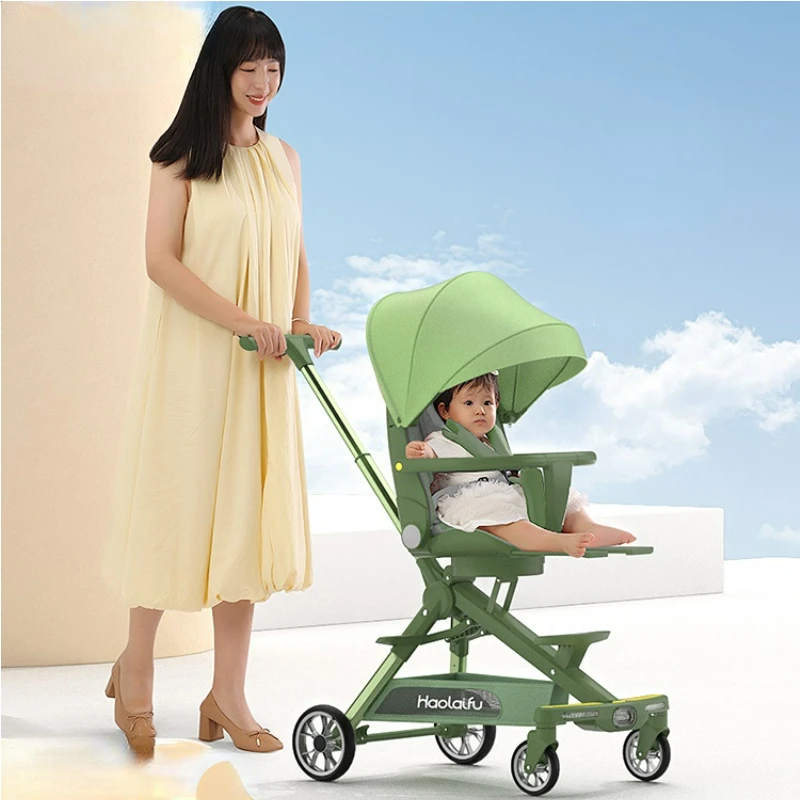 

High Landscape Baby Car Can Sit and Lie Down Portable Folding Two-way Baby Trolley Baby Products Children's Travel Stroller