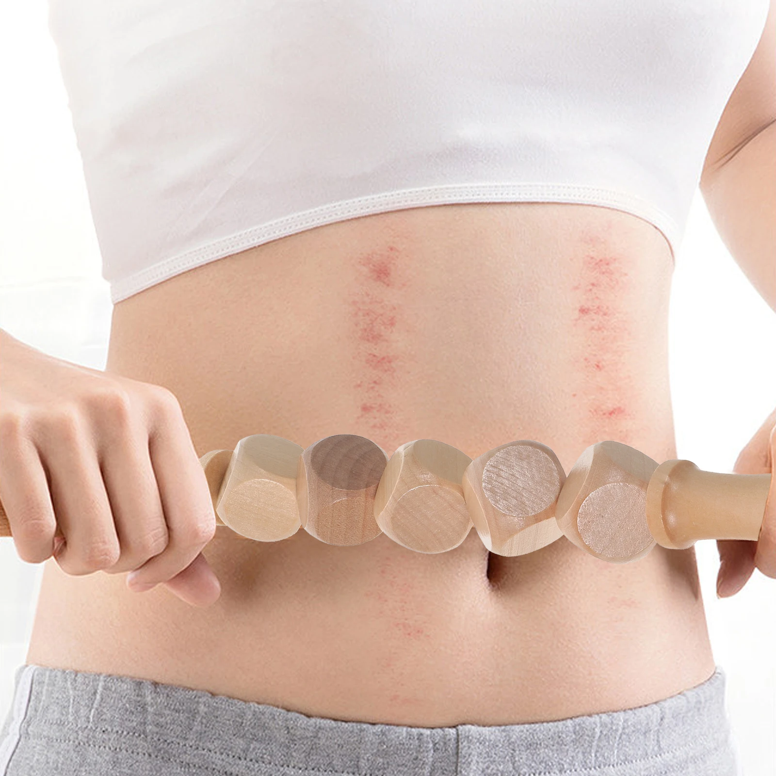 

6 Pcs Massage Tool Set Back Roller Massager Wood Therapy Muscle Leg Handheld Relaxing Skin Care Stick