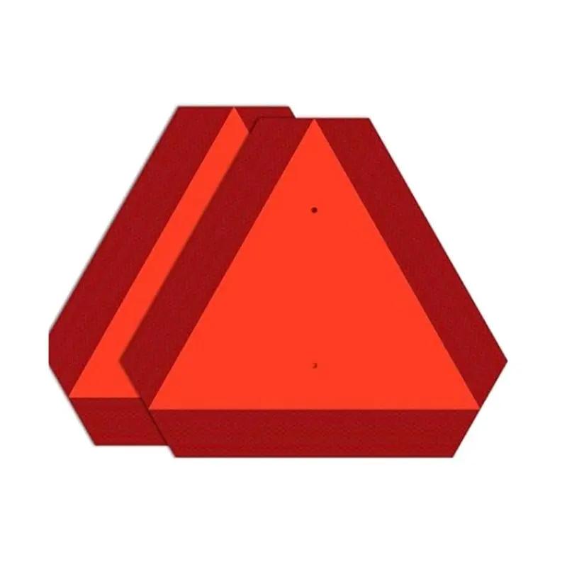 UV Protected Aluminum Safety Triangle Sign 14 X 16 Inches Waterproof, Weatherproof, 2Pcs Slow Moving Vehicle Indicator