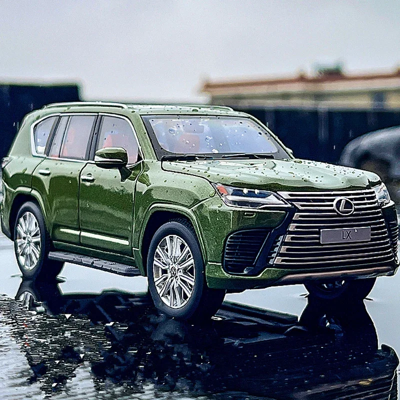 LX600 SUV 1:32 سبيكة سيارة نموذج Diecasts لعبة معدنية على الطرق الوعرة المركبات نموذج سيارة عالية محاكاة الصوت والضوء لعبة أطفال هدية