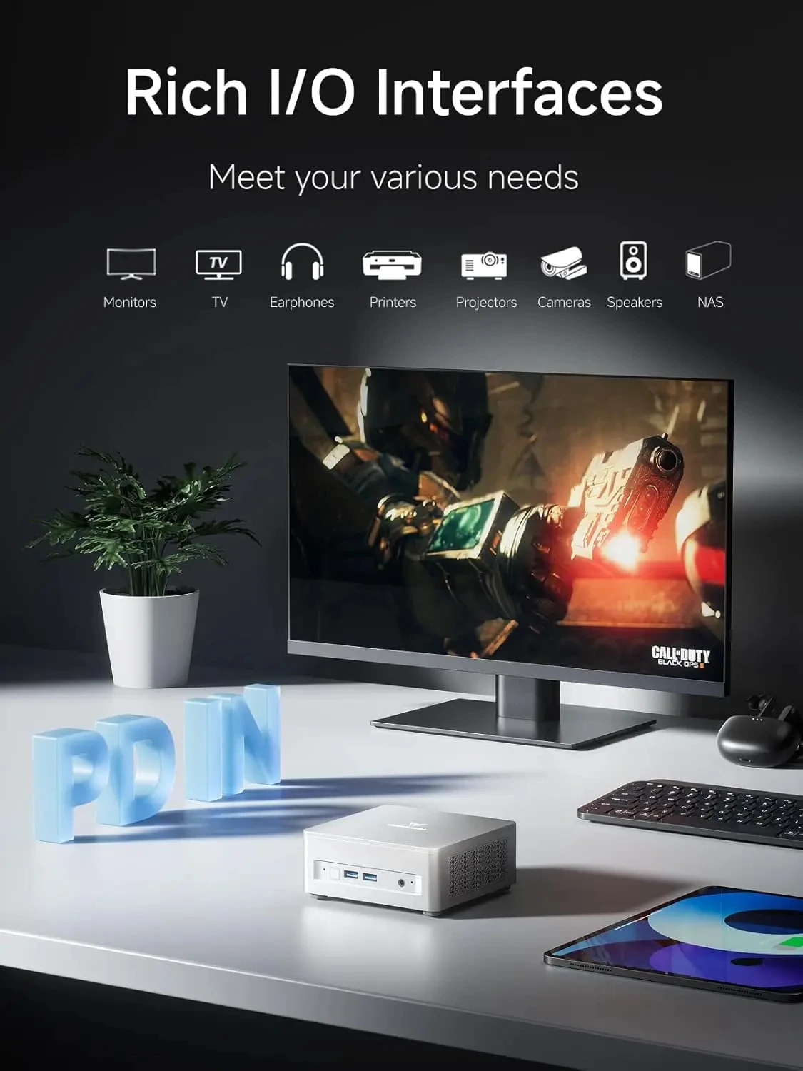 MINISFORUM UM750L Slim Mini PC AMD Ryzen 5 7545U 6C/12T WiFi6 BT5.2 Dual LPDDR5 PCIE4.0 M.2 2230 SSD USB4.0 Game Office Computer