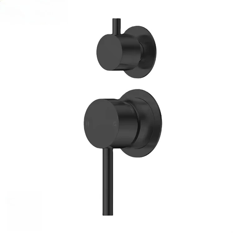 Watermark Bathroom Round 304 Stainless Steel Matte Black Finish Dual Handle Bath & Shower Mixer With Diverter Shower Mixer