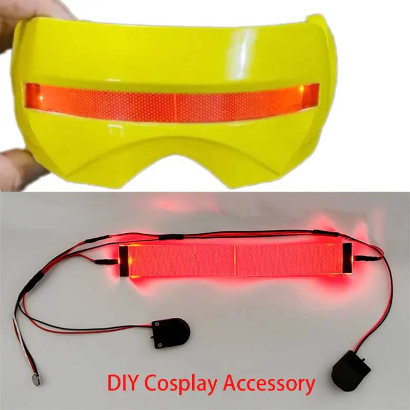 Analyste de cosplay LED flexibles et pliables, masque de cyclope X-Man, accessoires de lumière pour les yeux, accessoires d'Halloween, rouge, bricolage