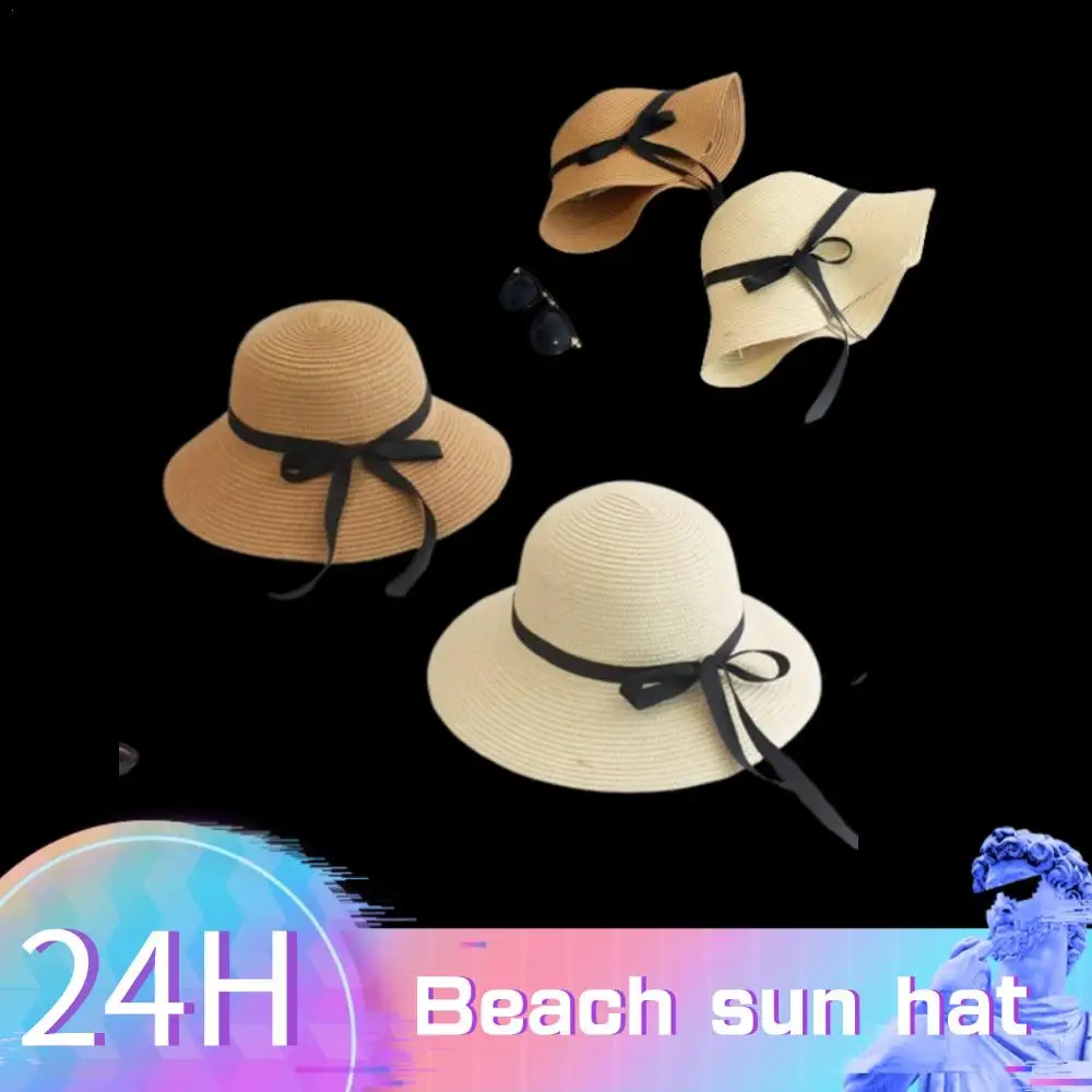 

Summer Straw Hat Big Wide Brim Foldable Beach Sun Hat Straw Floppy Sun Block UV Protection Hat Ladies Outdoor Travel Straw Hat