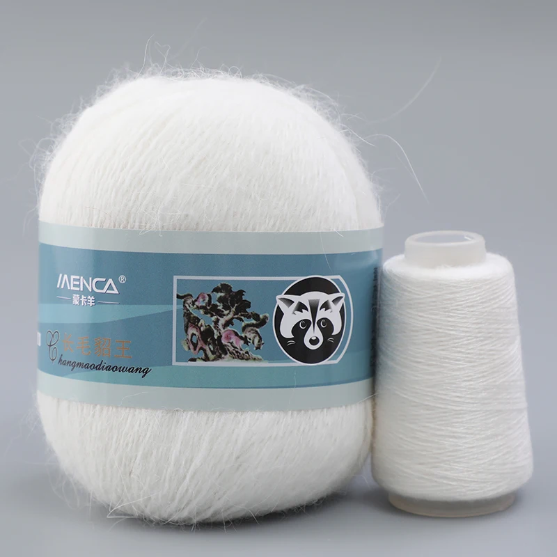 MENCA Long Hair Mink Yarn 120 Colors 80% Angora Rabbit Yarn for Hand Knitting Mink Down Yarns 13s/2 Fluffy Wholesale