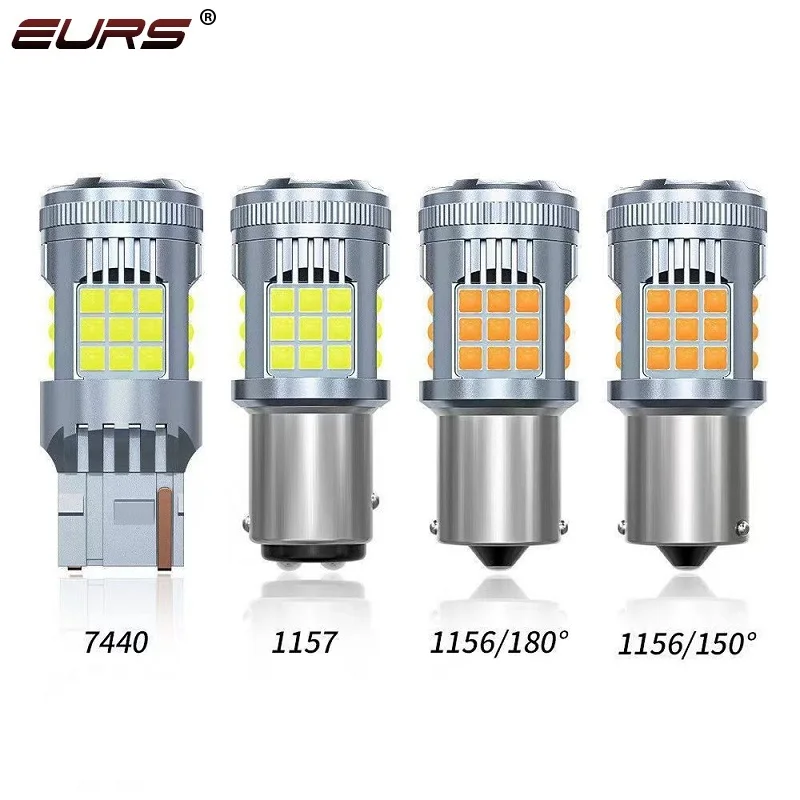 Canbus Car Turn Signal e luz de freio reverso, Lâmpada LED, 1156, PY21W, BAU15S, BAY15D, 1157, P21, 5W, T20, 7440, 7443, 12V, 24V, 1 PC