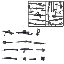 Moc 육군 병사 피규어 총 무기 조각, Ww2 군사 무기 액세서리 빌딩 블록, 어린이 장난감 선물