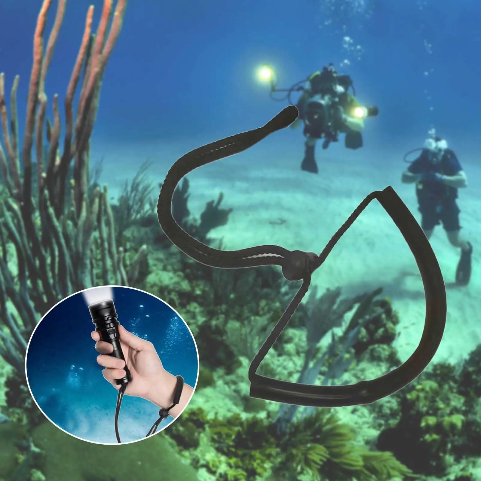 

Ремешок для фонаря для подводного плавания, ремешок для фонарика для дайвинга, ремешок на запястье, аксессуар для дайвинга на открытом воздухе