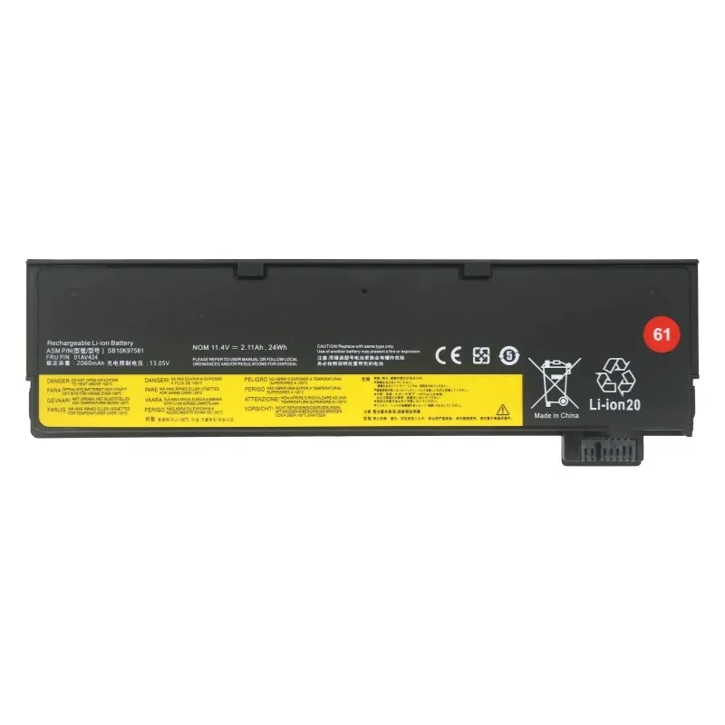 11.4 فولت 4400 مللي أمبير لينوفو ثينك باد T470 T480 T570 T580 P51S P52S A285 بطارية الكمبيوتر المحمول