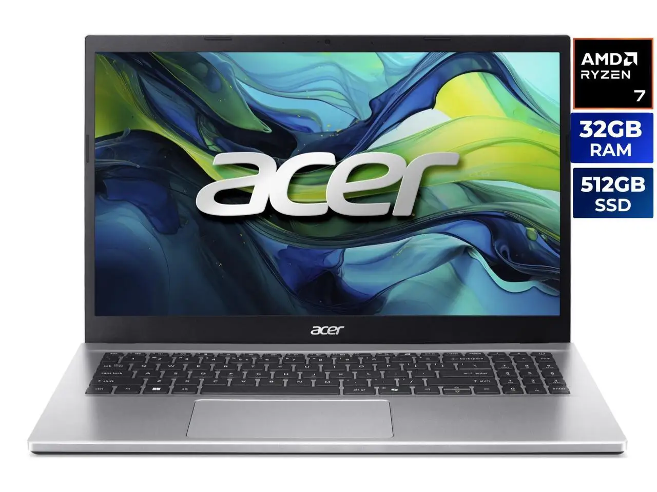 Acer Aspire Go 15 15.6" AMD Ryzen 7 5825U 32GB DDR4 Memory DDR4 3200 512GB PCIe Gen4 SSD Windows 11 Home AG15-42P-R6GZ