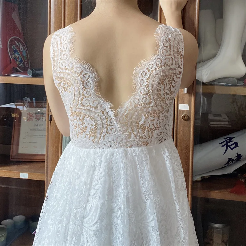 Girl\'s White Gauze Princess  Dress Performance Dress Flower Girl Wedding Little Girl Host Piano 1-5 Y wedding dress