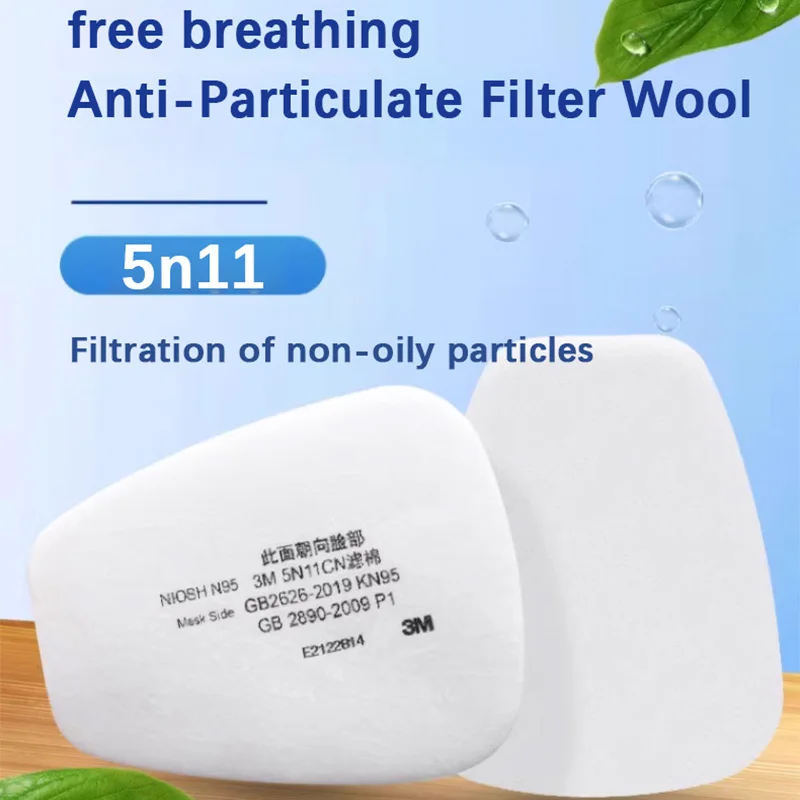 3M 5N11 Carta da filtro in cotone antipolvere 501 6001/6200/7502/6800 Accessori per maschera spray chimica Antipolvere