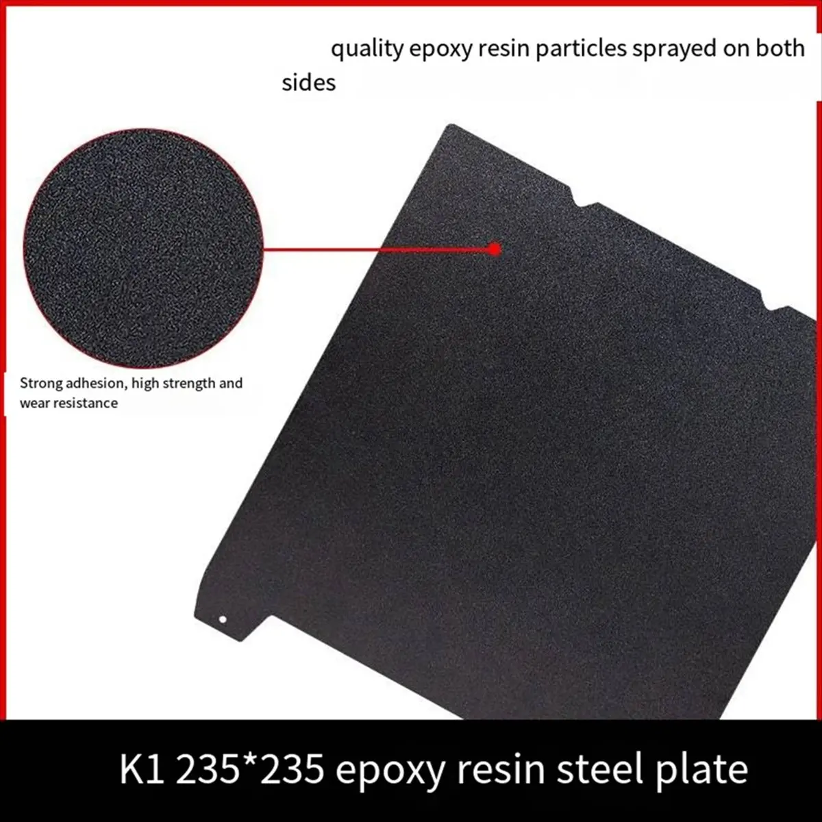 (B63C) 3D Printing Accessories for Creality K1/K1C Double-Sided Epoxy Resin Spray Hot Bed Steel Plate 235x235