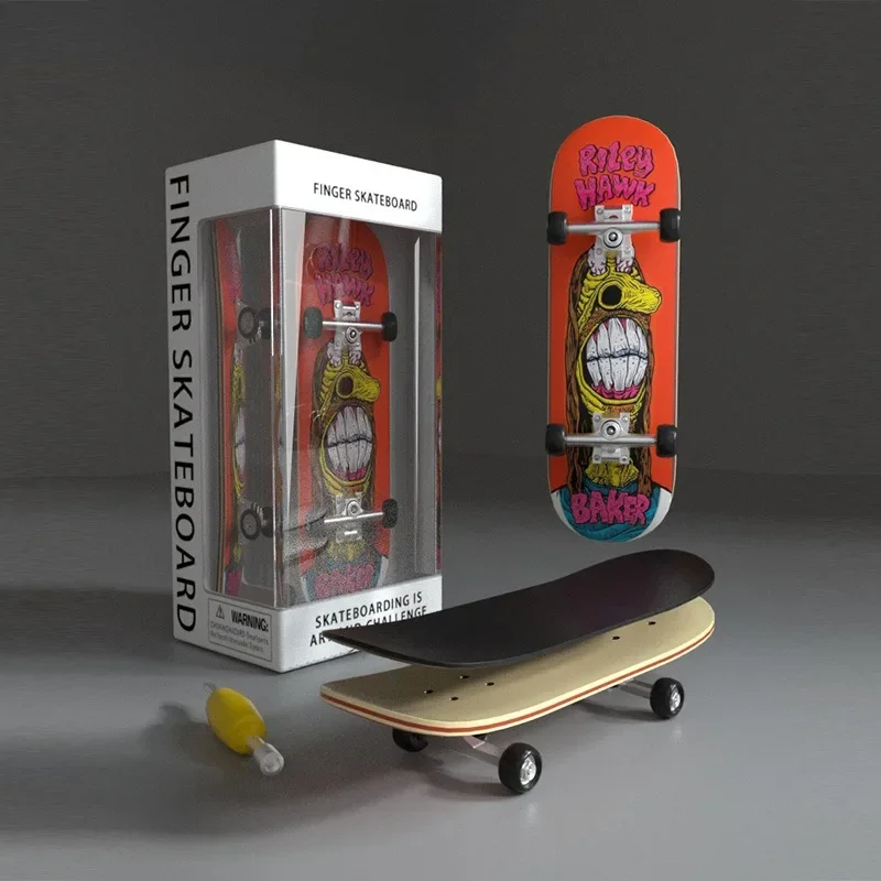 Houten vingerskateboard Mini-skateboard, lichtmetalen lagerwielen en esdoornpedalen, perfect cadeau voor skateboardfans