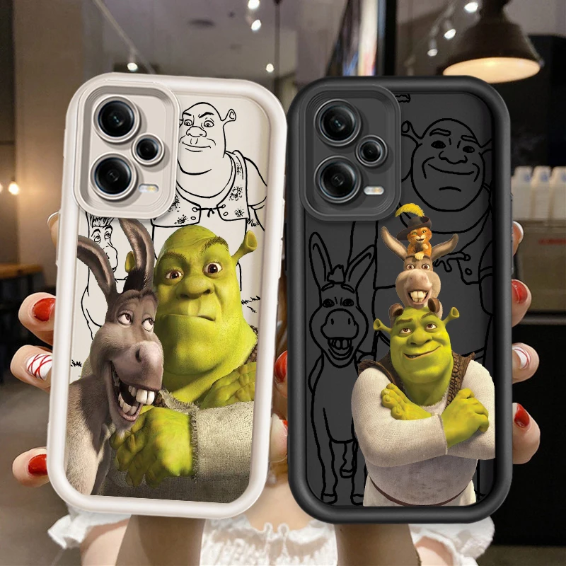 C-Cartoons Moive Shrek Coon For Xiaomi Redmi Note 12 11 11S 10 9 8 7 Pro K50 K40 Ultra 4G 5G Eye Ladder Cover Capa Fundas