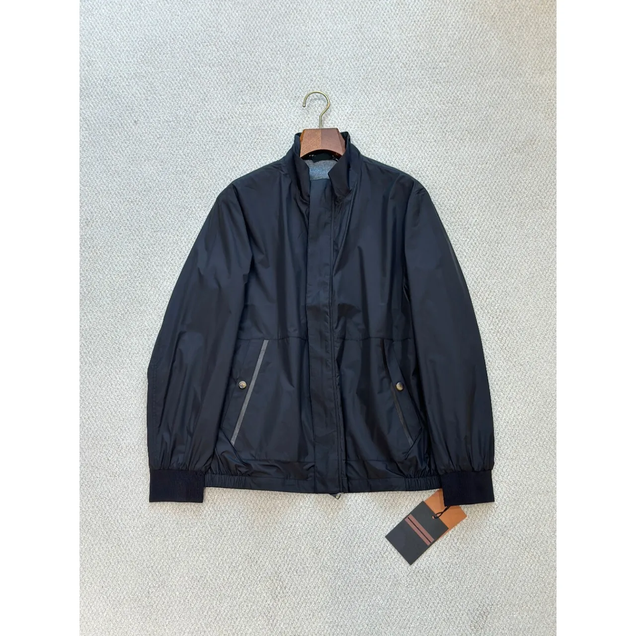 

Мужская повседневная куртка из полиэфирного волокна с воротником-стойкой, легкая верхняя одежда с перьями Zeg Jiani для повседневной осенней одежды