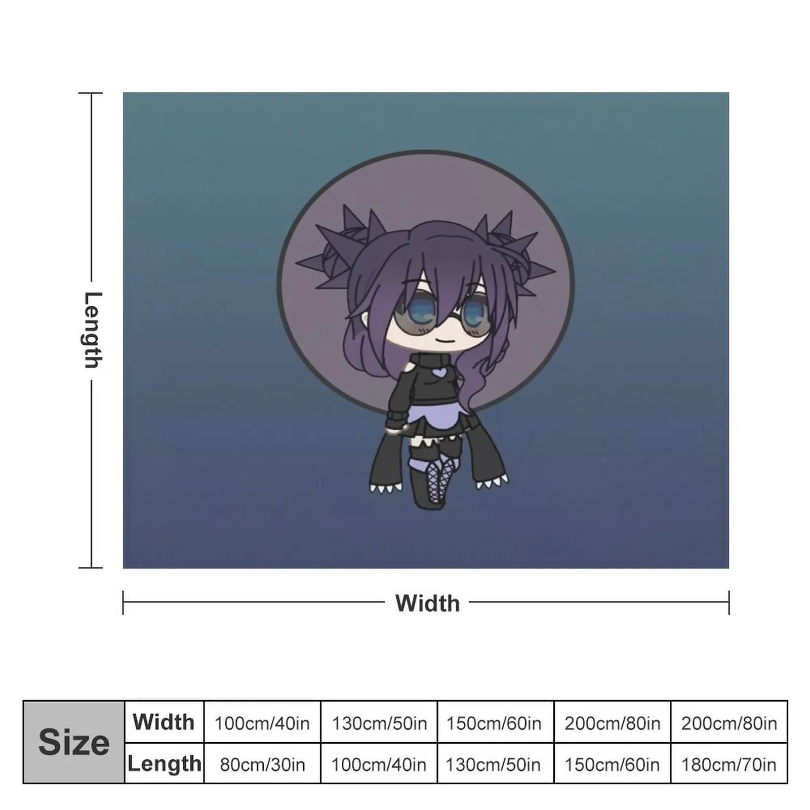 Linda chica Gacha-Kira Pastel Goth Chibi Girl manta cosplay anime mantas decorativas de verano