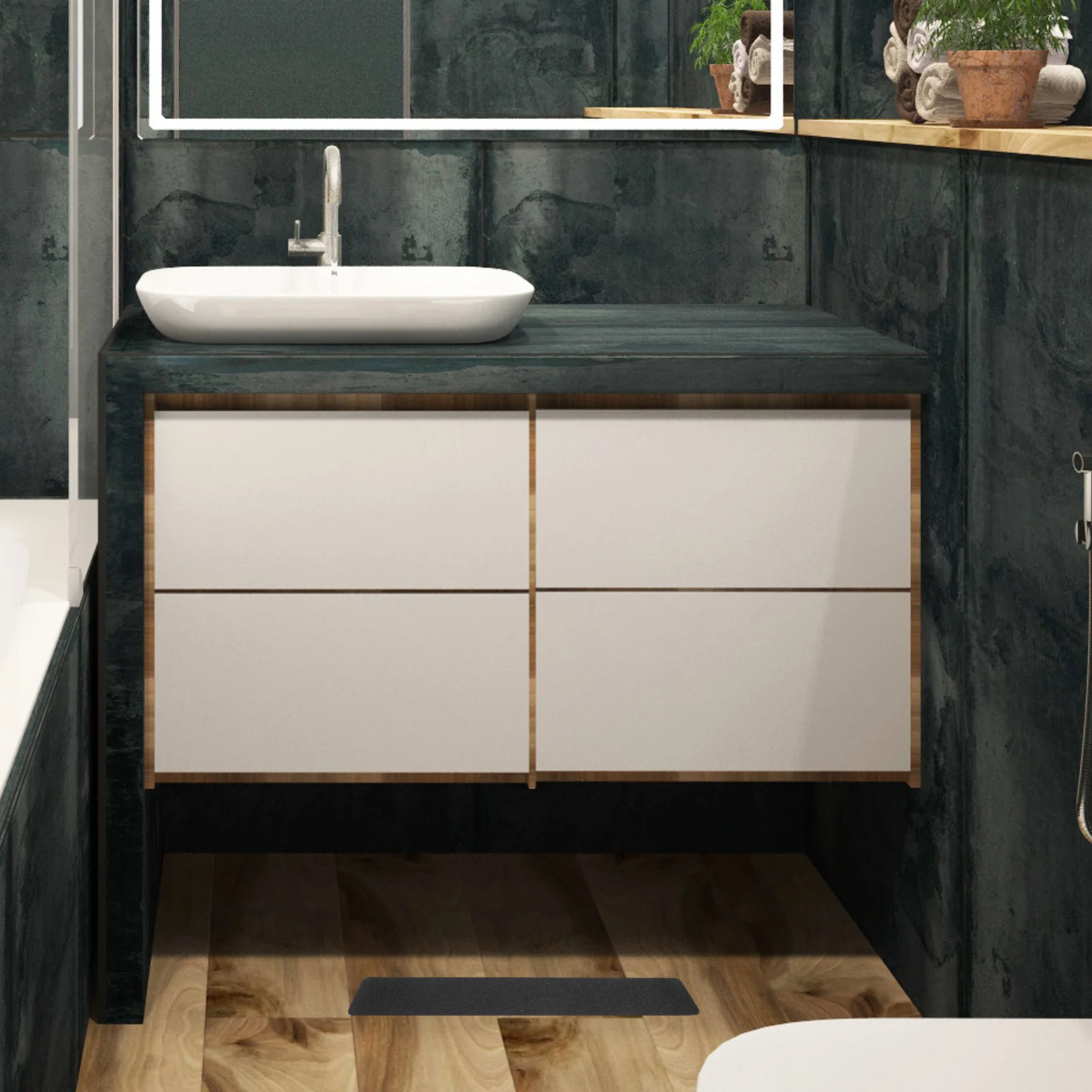 6 قطعة شريط مضاد للانزلاق للدرج أسود شديد التحمل لاصق غير قابل للانزلاق درج معالج داخلي خارجي سطح محكم خطوة قبضة السلامة #4