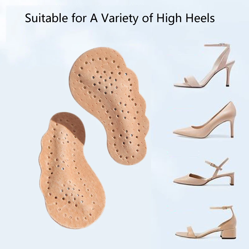 Rutsch feste Einlegesohlen für Damenschuhe Aufkleber Leder Vorfuß polster für Sandalen High Heels setzen selbst klebende rutsch feste Fuß polster ein – Detail 4