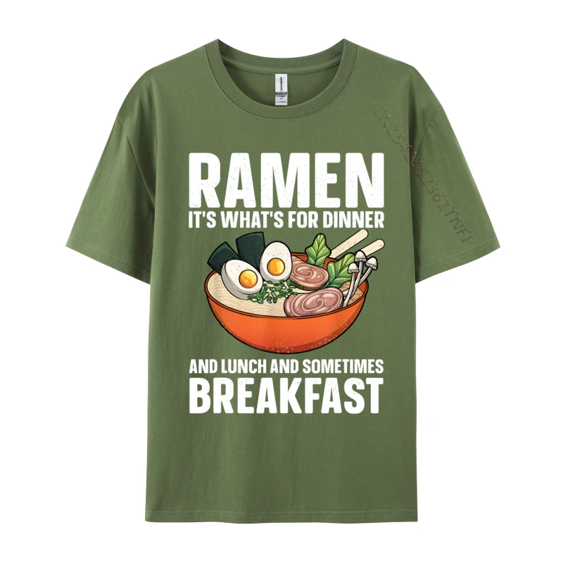 Funny Ramen Noodles For Japanese Ramen Lovers Loose Mens T Shirts Printed Tops Tees Cotton Custom T-shirts Autumn