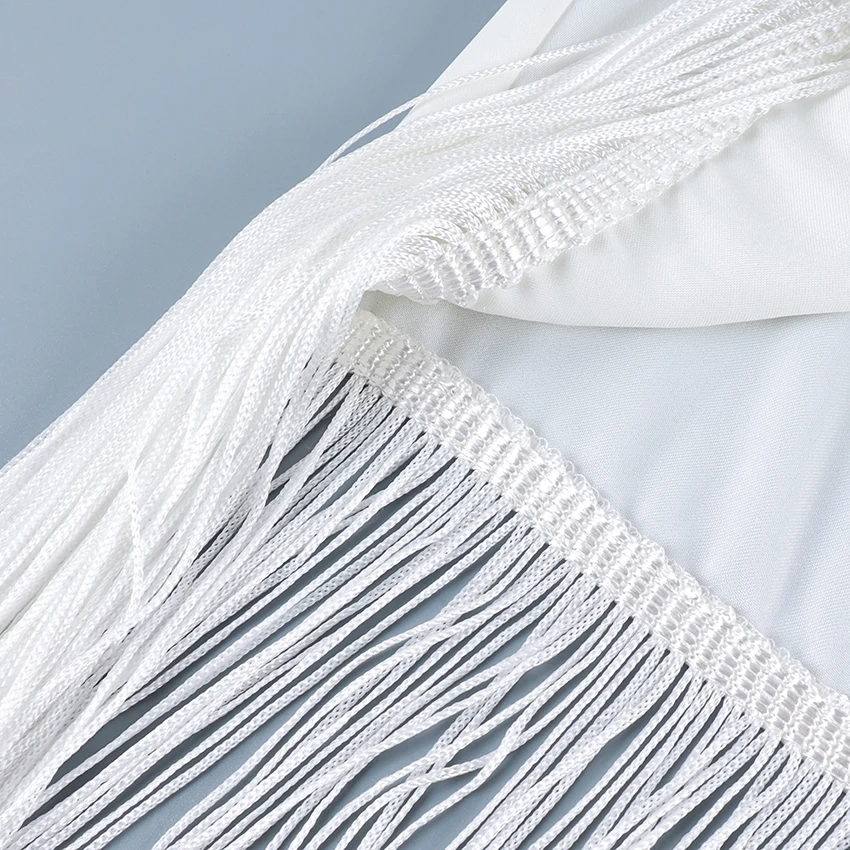 Linad Street Chic White Satin Tassels Long Skirts Woman 2026 Elegant High Waist Straight Skirts Casual Slim Ankle Length Skirt