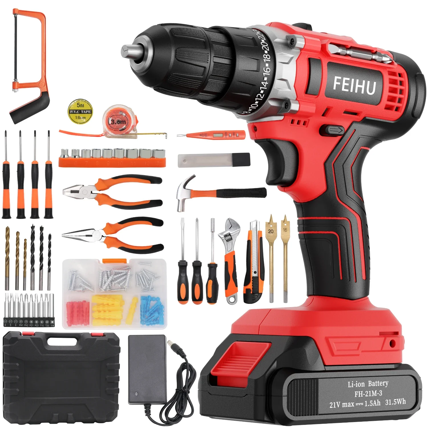 Peralatan bor nirkabel, peralatan obeng baterai Lithium kuat